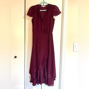 Elegant Burgundy Baltic Born Wrap Dress